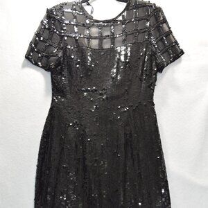 Matita Fine Women's Size 8 BLACK Fashions Silk Sequin Dress Worn Once